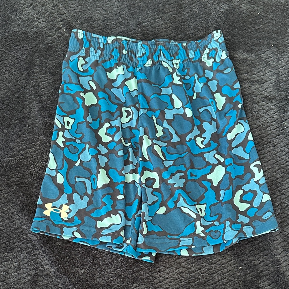 Under Armour Kids Camo Shorts - Blue and Gray